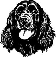 cocker spaniel, minimalista y sencillo silueta - vector ilustración