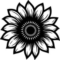 Flower, Black and White Vector illustration