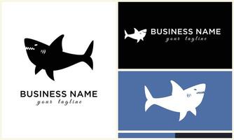 silhouette shark vector logo template