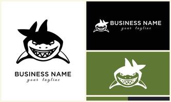 silhouette shark vector logo template