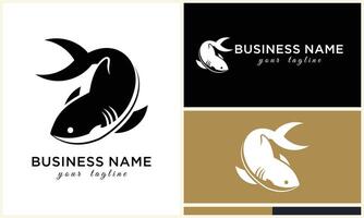 silhouette shark vector logo template