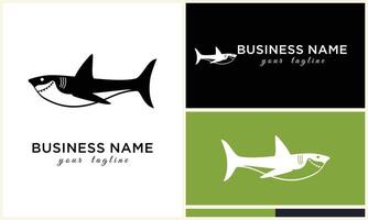 silhouette shark vector logo template