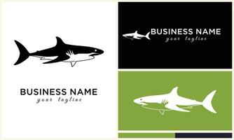 silhouette shark vector logo template