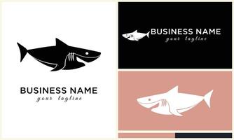 silhouette shark vector logo template