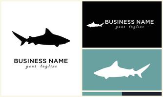silhouette shark vector logo template