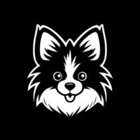 Pomeranian - Black and White Isolated Icon - Vector illustration