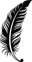 Feather - Black and White Isolated Icon - Vector illustration