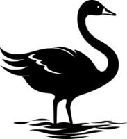 Swan, Black and White Vector illustration