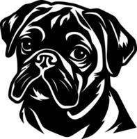 Pug - Black and White Isolated Icon - Vector illustration