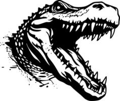 Crocodile - Black and White Isolated Icon - Vector illustration