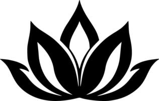 Lotus Flower - Black and White Isolated Icon - Vector illustration