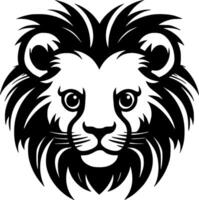 Lion Baby, Black and White Vector illustration