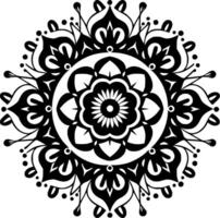 Mandala, Black and White Vector illustration