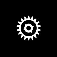 Gear - Black and White Isolated Icon - Vector illustration