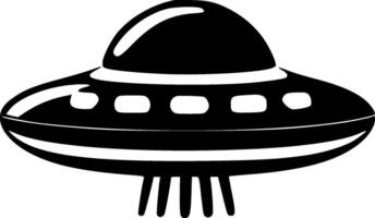 Flying Saucer, Minimalist and Simple Silhouette - Vector illustration