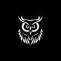 Owl - Black and White Isolated Icon - Vector illustration