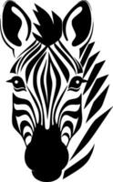 Zebra - Black and White Isolated Icon - Vector illustration