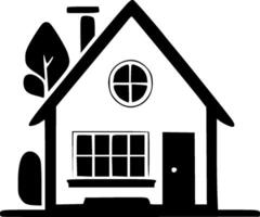 hogar - negro y blanco aislado icono - vector ilustración