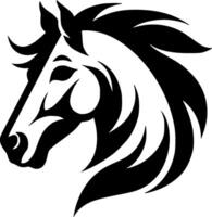 caballo - negro y blanco aislado icono - vector ilustración