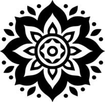 Mandala, Black and White Vector illustration