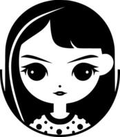 Girl, Black and White Vector illustration