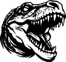 Crocodile, Black and White Vector illustration