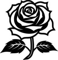Rose, Black and White Vector illustration