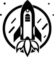 Rocket, Minimalist and Simple Silhouette - Vector illustration