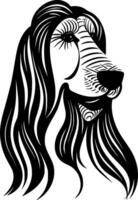 Afghan Hound - Minimalist and Flat Logo - Vector illustration