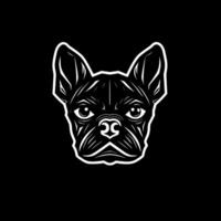 francés buldog - negro y blanco aislado icono - vector ilustración