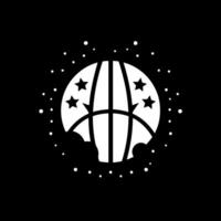 baloncesto - negro y blanco aislado icono - vector ilustración