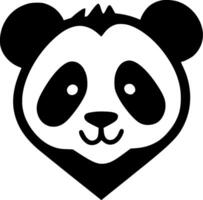 panda - minimalista y plano logo - vector ilustración