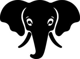 elefante - negro y blanco aislado icono - vector ilustración