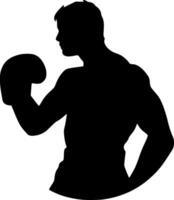 Boxing - Black and White Isolated Icon - Vector illustration