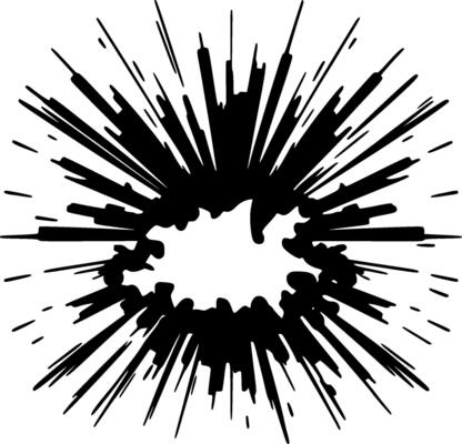 Explosion, Minimalist and Simple Silhouette - Vector illustration