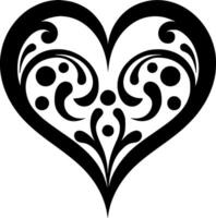 corazón - negro y blanco aislado icono - vector ilustración