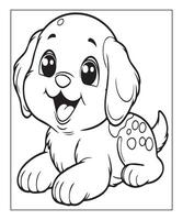 AI generated kids coloring page, dog coloring page illustration vector