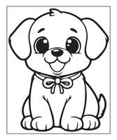 AI generated cute puppy coloring page illustration vector