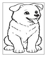 AI generated cute dog coloring page vector