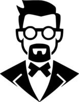 profesor - negro y blanco aislado icono - vector ilustración