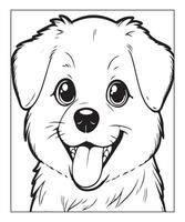 AI generated kids coloring page, dog coloring page illustration vector