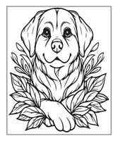 AI generated dog coloring page for kids vector