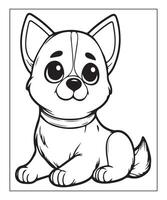 AI generated dog coloring page for kids vector