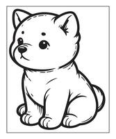 AI generated dog coloring page for kids vector