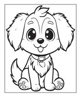 AI generated dog coloring page for kids vector