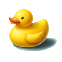 AI generated A bright yellow rubber duck toy. png