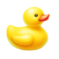 AI generated A bright yellow rubber duck toy. png