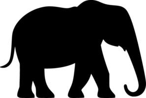 elefante - negro y blanco aislado icono - vector ilustración