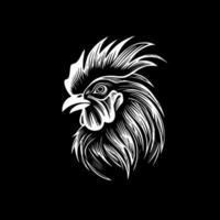 gallo - negro y blanco aislado icono - vector ilustración