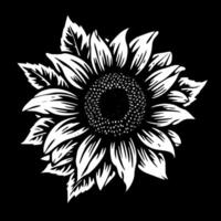 Flower, Black and White Vector illustration